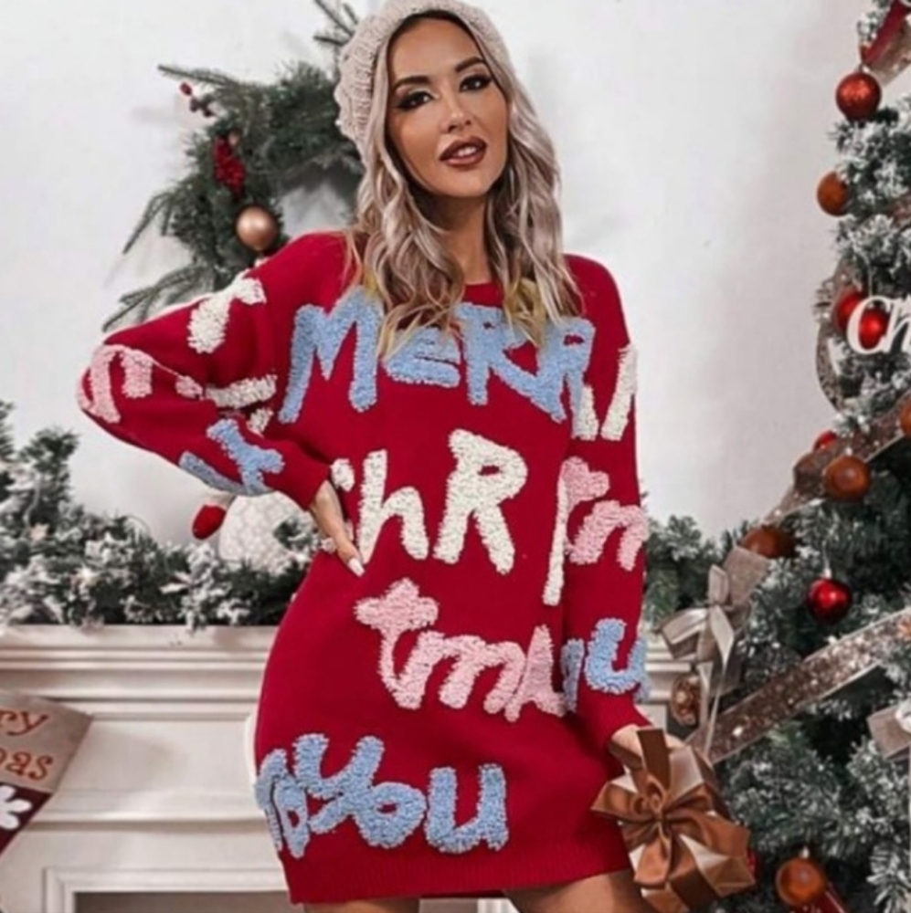 Christmas Sweater Dress #Christmas #sweater #cutexmas #uglysweater